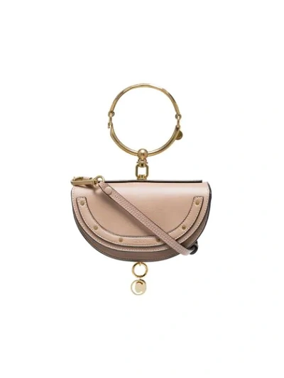 Shop Chloé Nile Mini Bracelet Bag In Neutrals