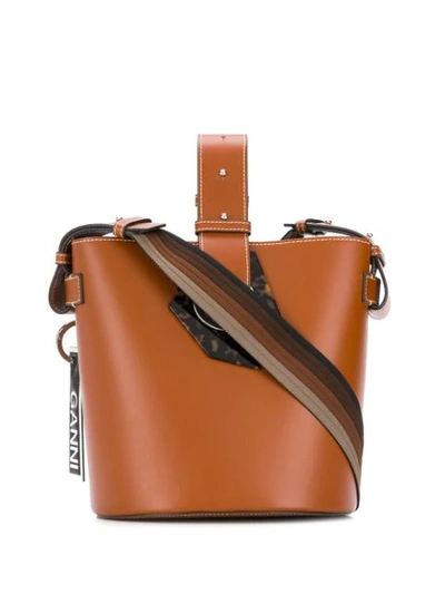 Shop Ganni Klassische Beuteltasche In 132 Cognac