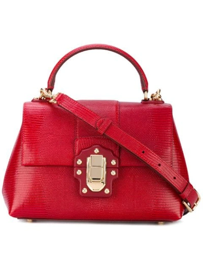 Shop Dolce & Gabbana Lucia Tote In Red