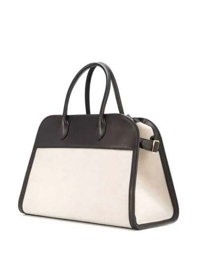 Shop The Row Panelled Tote In Nbshg Natural/bla Ck Shg