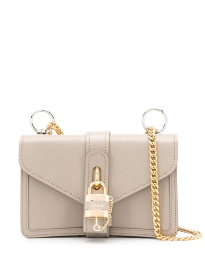 Shop Chloé Aby Chain Shoulder Bag In 23w Motty Grey