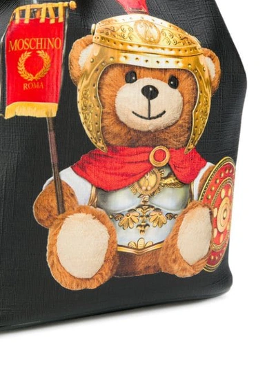 Shop Moschino Teddy Bear Bucket Bag In 1555 Nero.