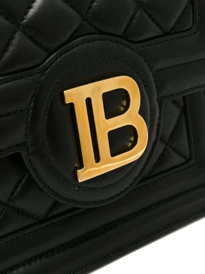 Shop Balmain Quilted Shoulder Bag In Black