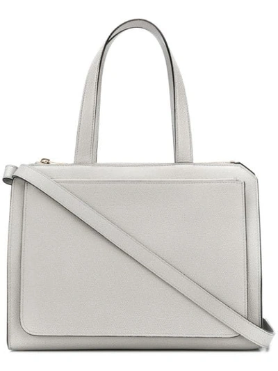 Shop Valextra Structured Tote - Grey