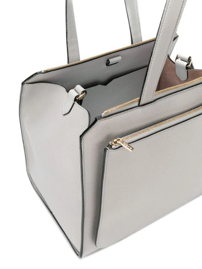 Shop Valextra Structured Tote - Grey