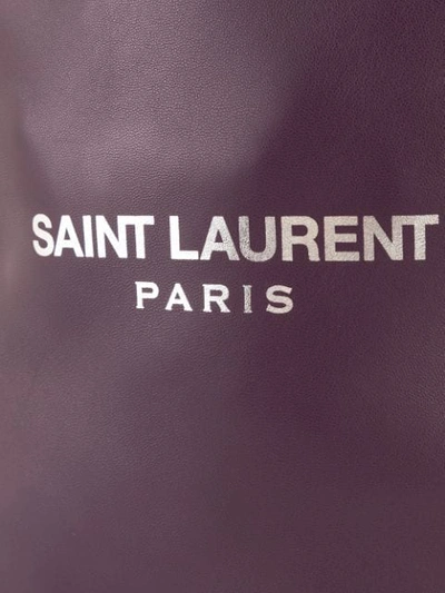 Shop Saint Laurent Teddy Bucket Bag In Purple