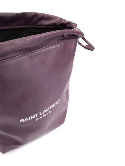 Shop Saint Laurent Teddy Bucket Bag In Purple