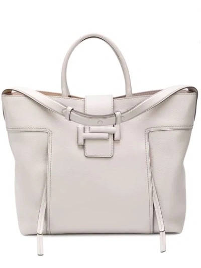 Shop Tod's Double T Tote Bag In Neutrals