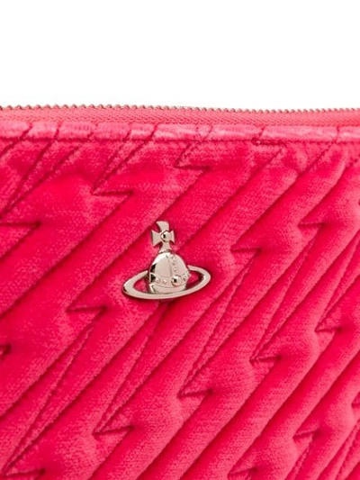 Shop Vivienne Westwood Quilted Lightning Clutch In Pink
