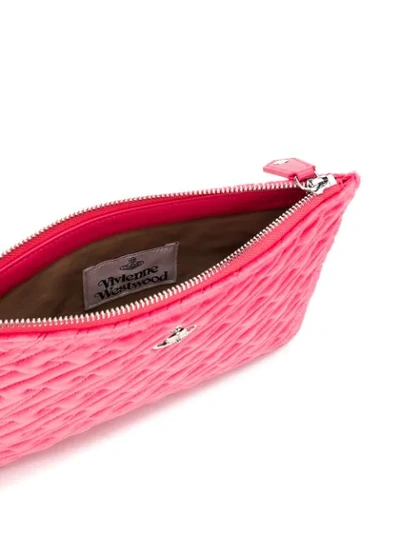 Shop Vivienne Westwood Quilted Lightning Clutch In Pink