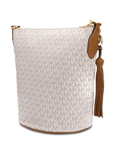 Shop Michael Kors Brooke Medium Bucket Bag In Neutrals