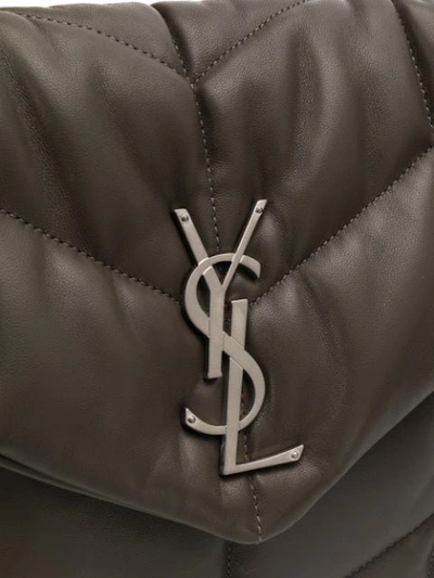 Shop Saint Laurent Puff Loulou Shoulder Bag In Grey