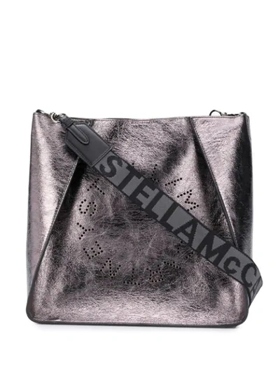 Shop Stella Mccartney Logo Cross-body Bag In Silver