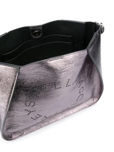 Shop Stella Mccartney Logo Cross-body Bag In Silver