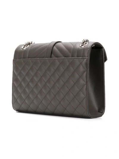 Shop Saint Laurent Envelope Medium Shoulder Bag In Grey