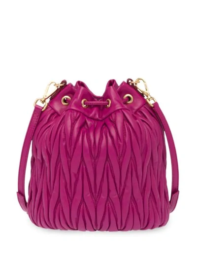 Shop Miu Miu Matelassé Bucket Bag In Pink