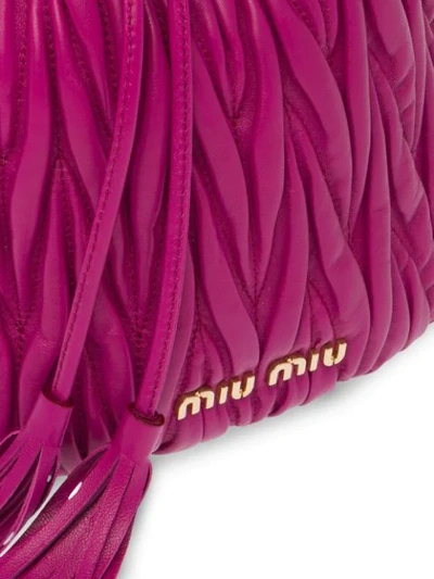 Shop Miu Miu Matelassé Bucket Bag In Pink