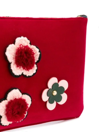 Shop Alila Small Appliqué Flower Clutch In Red