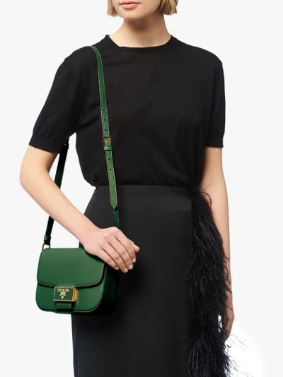 Shop Prada Push-lock Shoulder Bag In Green