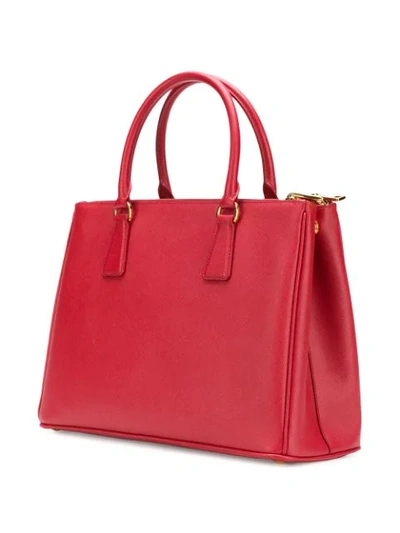 Shop Prada Medium Galleria Tote Bag - Red