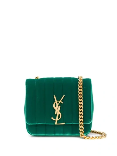 Shop Saint Laurent Vicky Crossbody Bag In Green