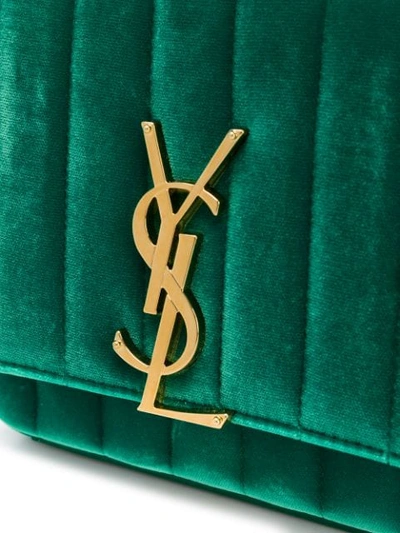 Shop Saint Laurent Vicky Crossbody Bag In Green