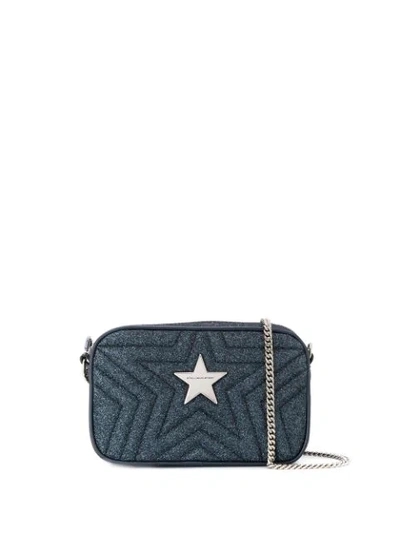 Shop Stella Mccartney Stella Star Glitter Crossbody Bag In Blue