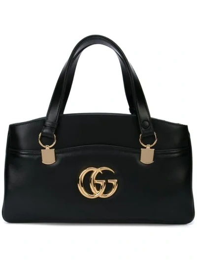 Shop Gucci Arli Large Top Handle Bag In Black