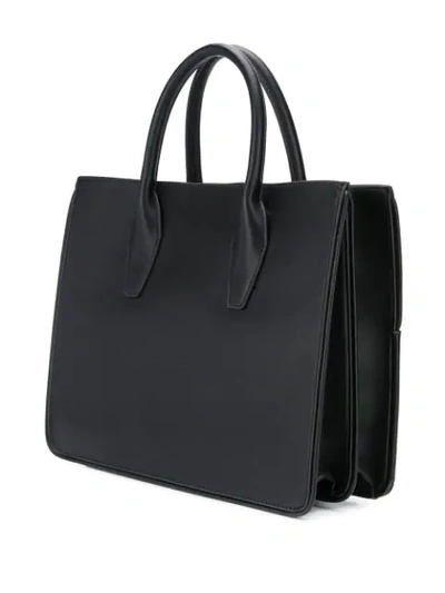 Shop Calvin Klein Handtasche Mit Logo-schild In Bds Black