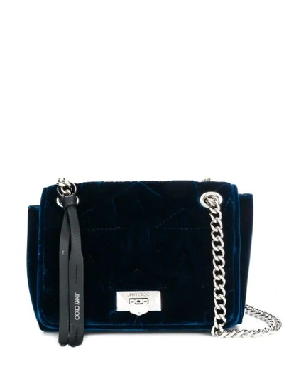 Shop Jimmy Choo Helia Shoulder Bag In Blau