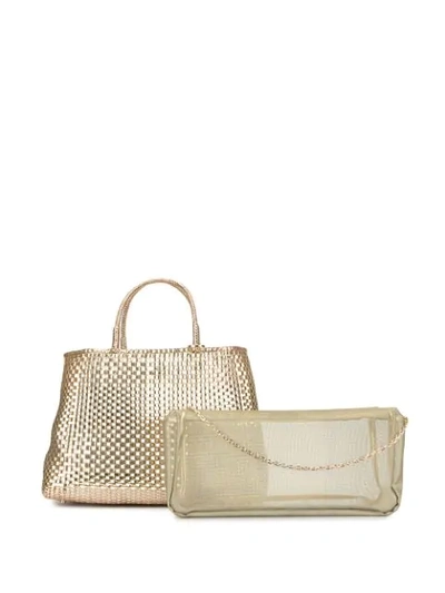 Shop Anteprima Woven Tote Bag In Oro Chiaro 164