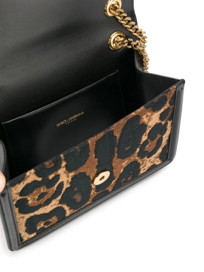 Shop Dolce & Gabbana Leopard Devotion Shoulder Bag In Black