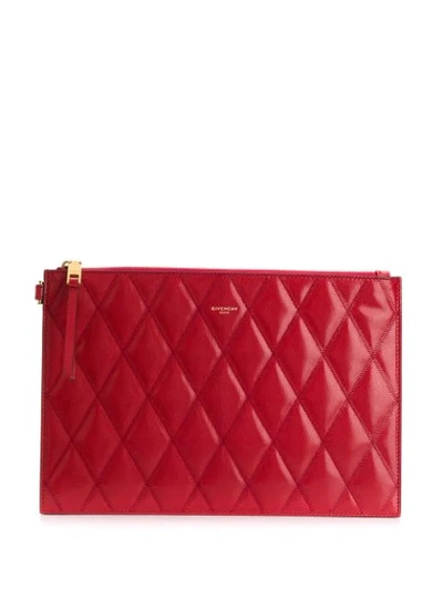 Shop Givenchy Small Gv3 Quilted Pouch In Red