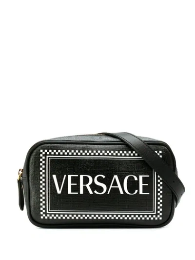 VERSACE 90S VINTAGE LOGO PRINT BELT BAG - 黑色