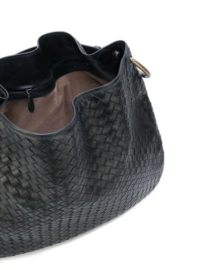 Shop Bottega Veneta Intrecciato Medium Loop Bag In Black