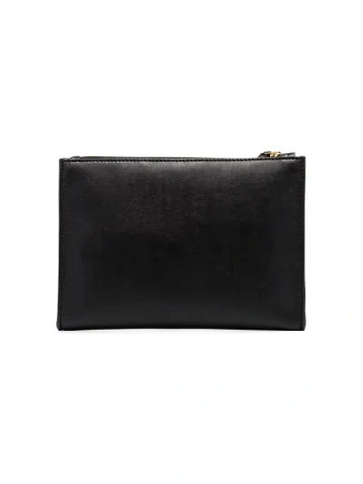 Shop Stella Mccartney Perforated Logo Clutch - Black