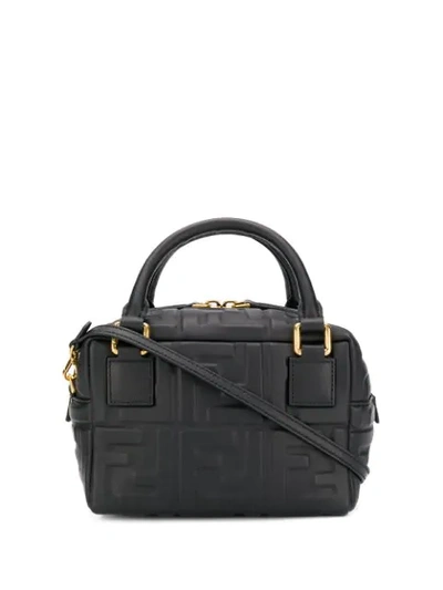 Shop Fendi Ffreedom Embossed Shoulder Bag In Black