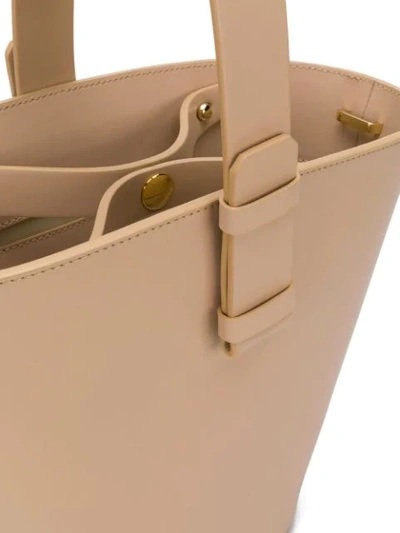 Shop Nico Giani Top Handle Bucket Bag In Neutrals