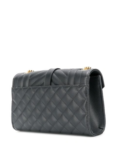 Shop Saint Laurent Quilted Envelope Shoulder Bag In Black