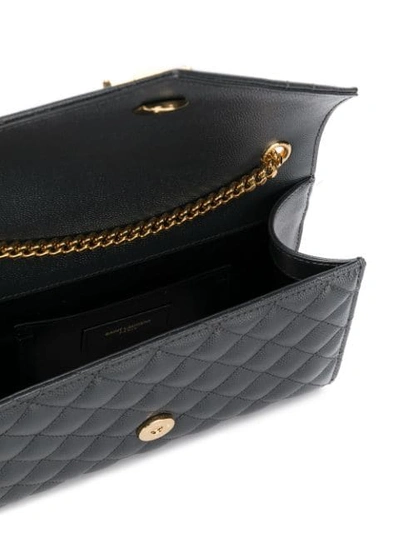 Shop Saint Laurent Quilted Envelope Shoulder Bag In Black