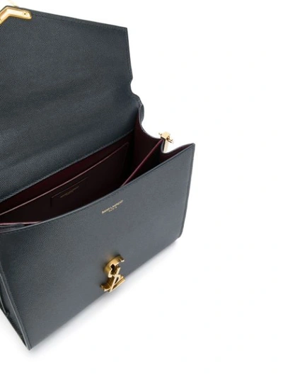 Shop Saint Laurent Cassandra Monogram Clasp Bag In Grey