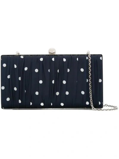 Shop We11 Done Dot Print Chain Clutch Bag In Blue