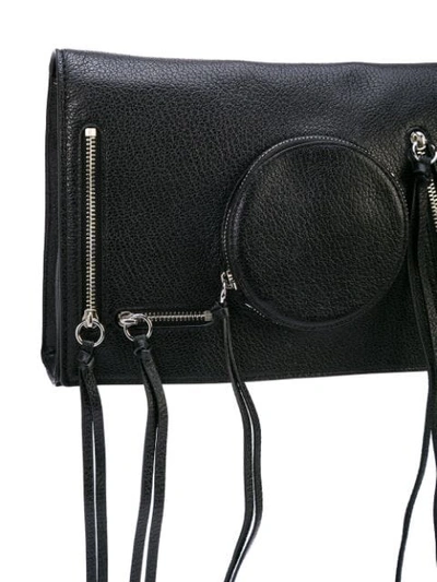 Shop Rebecca Minkoff Love Zip-embellished Clutch In Black