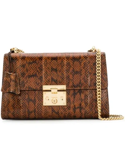 Shop Gucci Padlock Medium Shoulder Bag - Brown