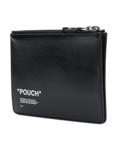 Shop Off-white Quote Double Flat Pouch In Black