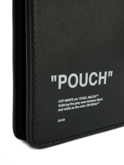 Shop Off-white Quote Double Flat Pouch In Black