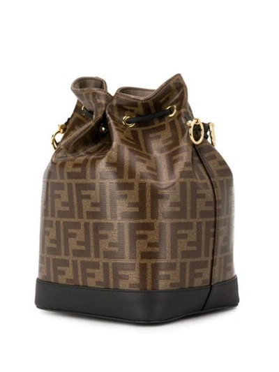 Shop Fendi Mon Tresor Bucket Bag In Brown