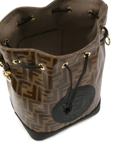 Shop Fendi Mon Tresor Bucket Bag In Brown