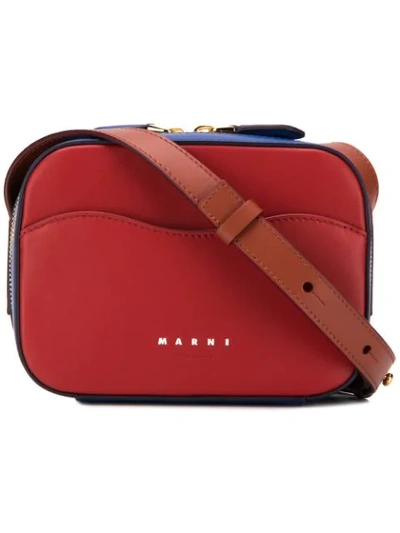 Shop Marni Boxy Crossbody Bag In Red