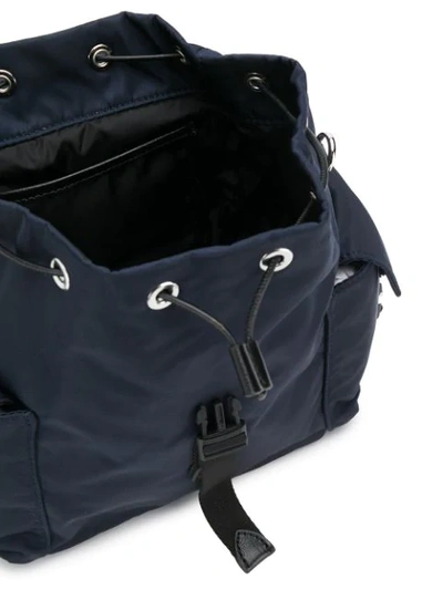 Shop Moncler Logo Plaque Backpack In Blue